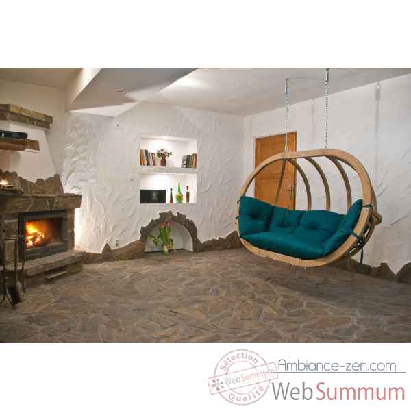 Fauteuil hamac suspendu en bois globo royal chair green weatherproof Amazonas -AZ-2030853