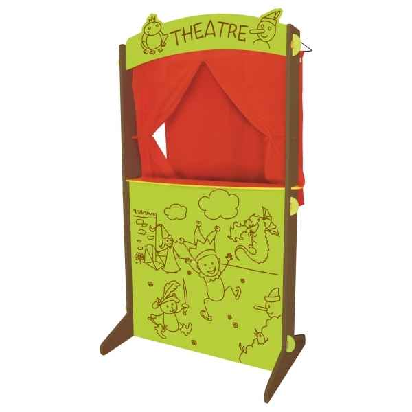 Theatre de marionnette bois et tissu Au Sycomore -MTH3502