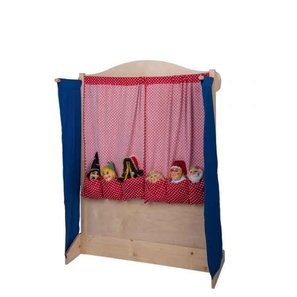 Theatre tableau en bois et tissus Kersa pour marionnettes avec ardoise -90550