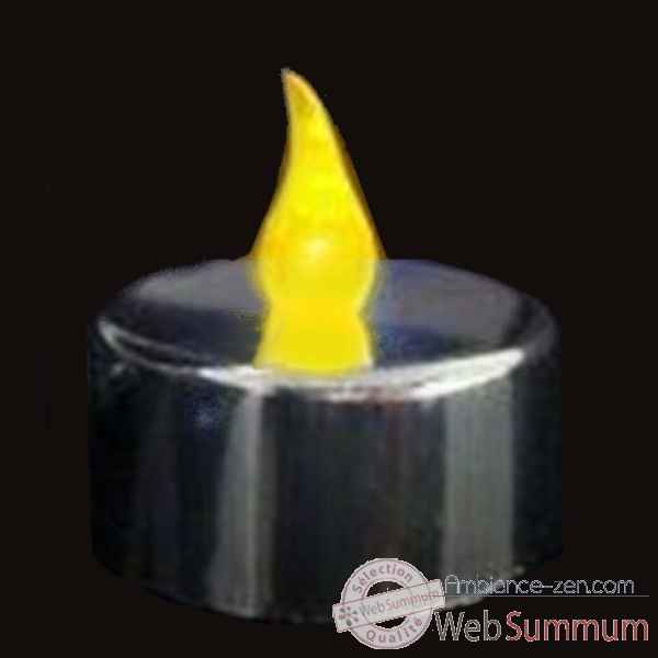 12 bougies led chromees avec flammes jaunes Produits Zen -CP02