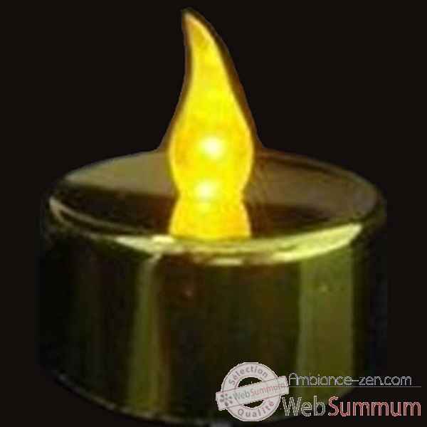 12 bougies led dorees avec flammes jaunes Produits Zen -CP04