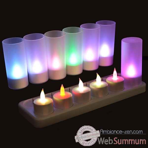 Set de 12 bougies rechargeable multicolore Produits Zen -SCLR 12M